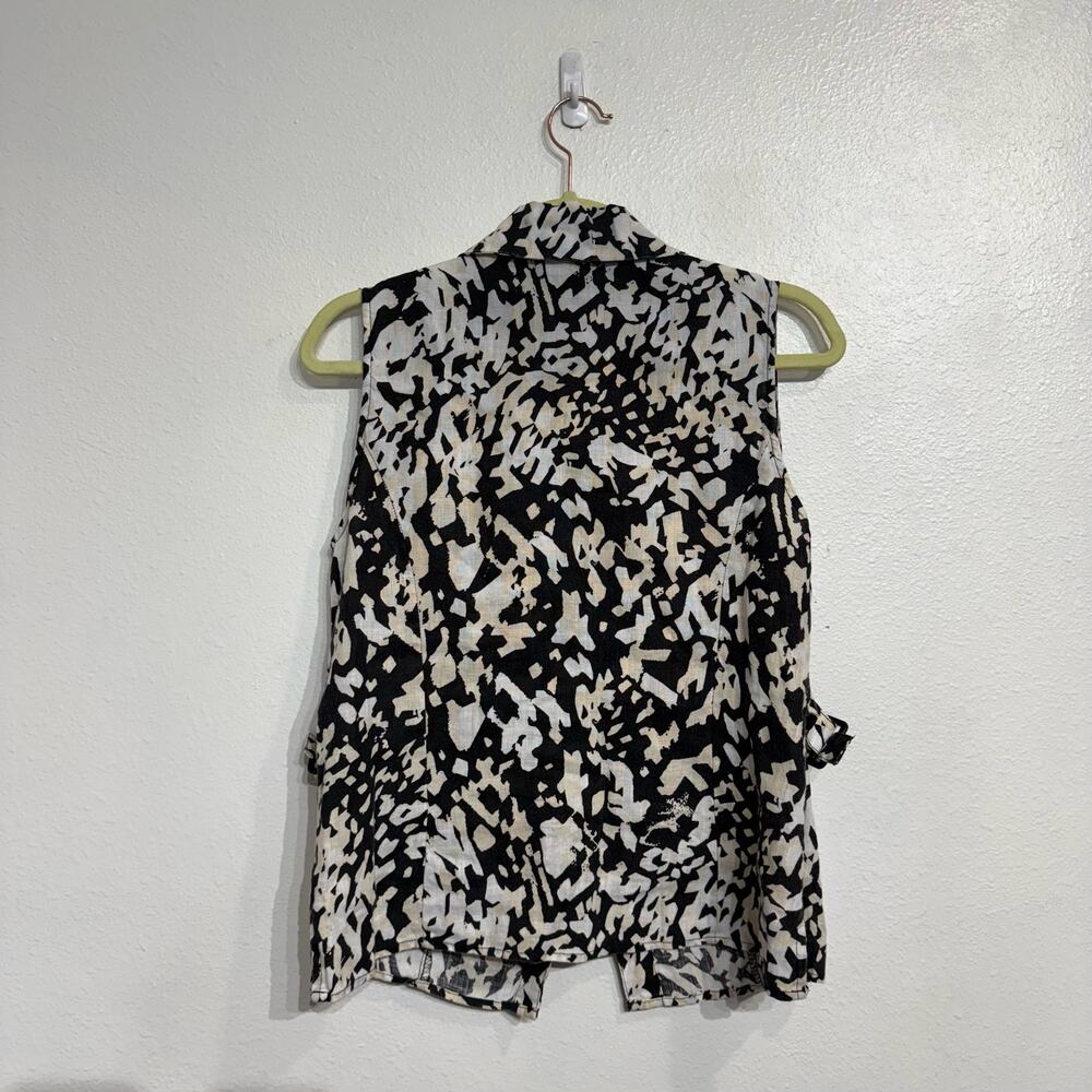 Carol Little Leopard Print Linen Button Down Slee… - image 8